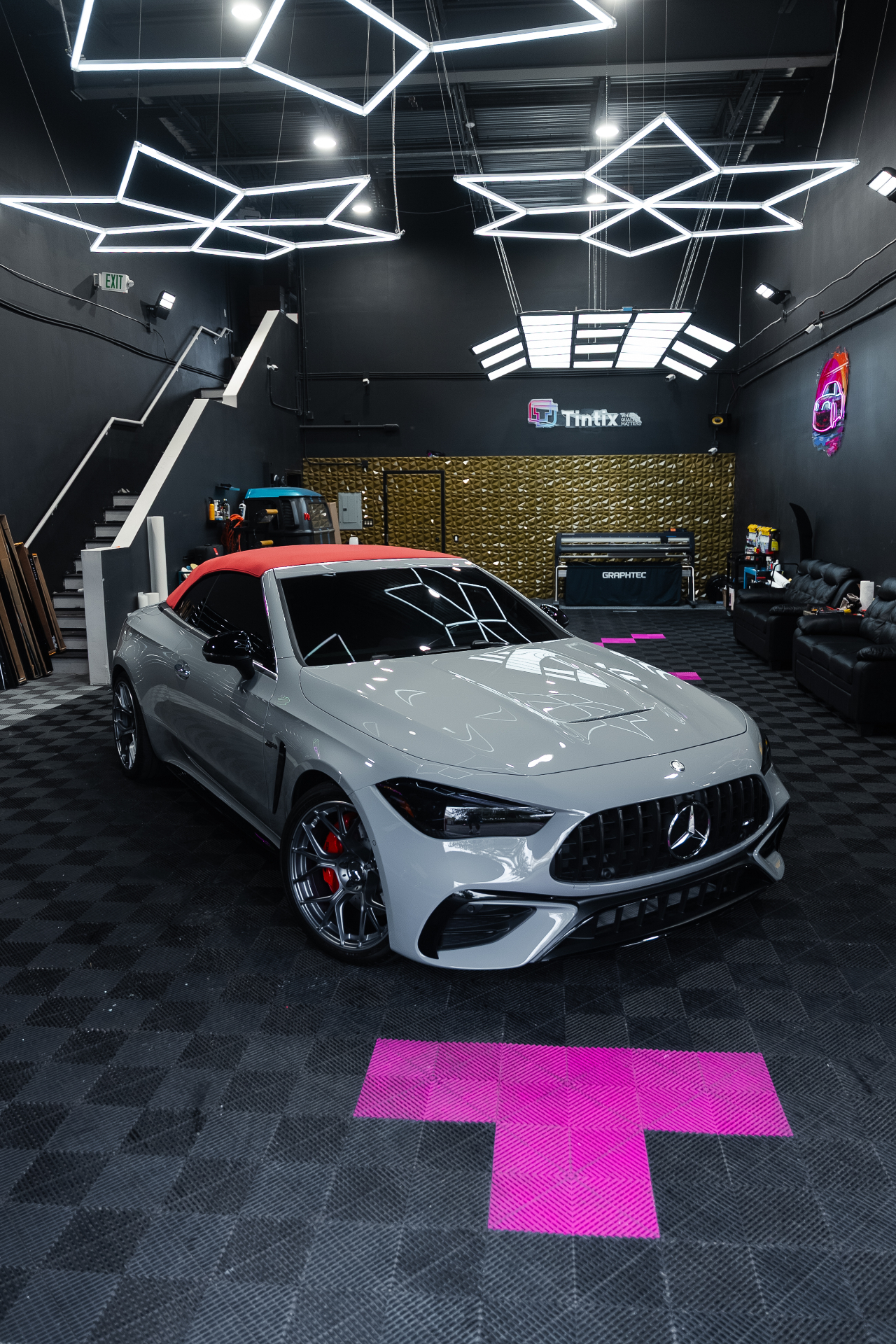 2026 Mercedes-AMG E53 Cabriolet front three-quarter after full body XPEL PPF at Tintix Brentwood